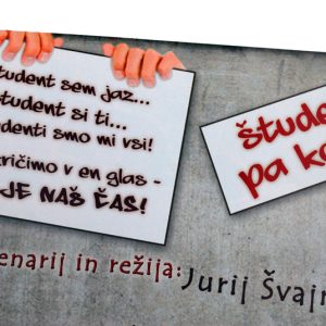 Grafično oblikovanje gledališkega lista za predstavo Študent, pa konec