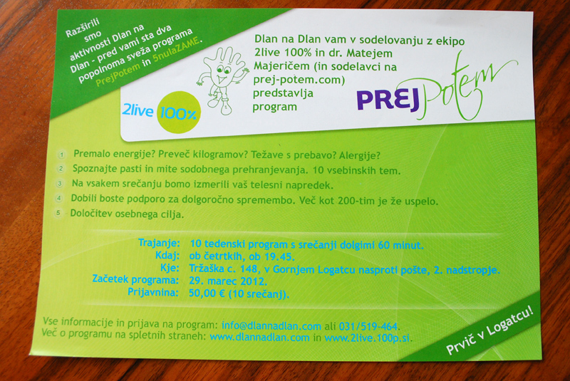 Oblikovanje letaka PrejPotem in 5nulaZAME