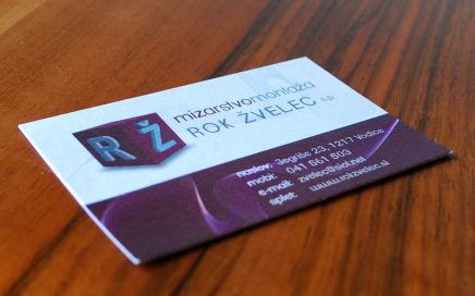 Oblikovanje vizitk Mizarstvo - montaža Rok Žvelec s.p.