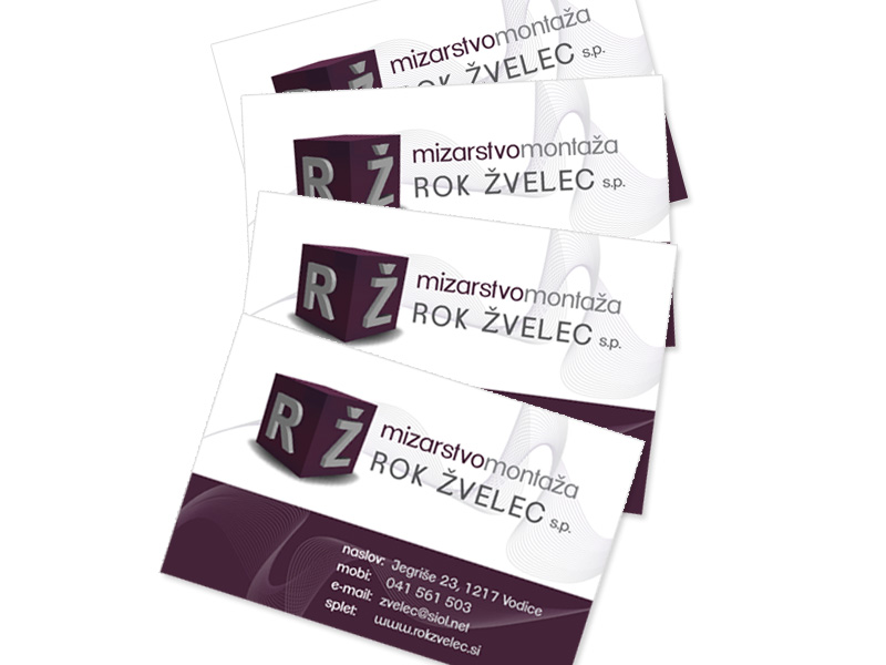 Izdelava vizitk Mizarstvo - montaža Rok Žvelec s.p.