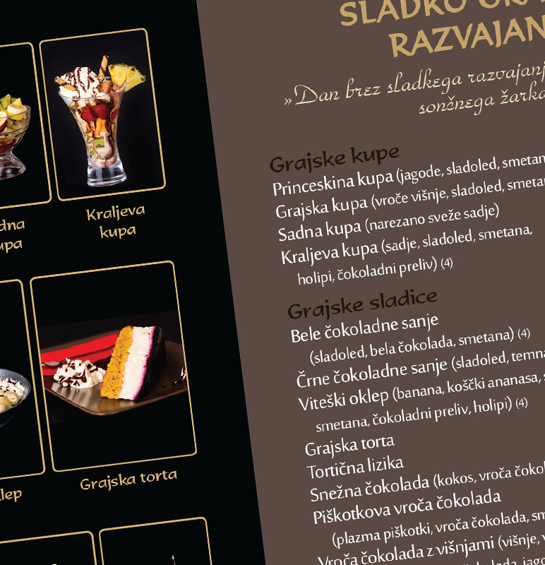 Grafično oblikovanje cenika za bar