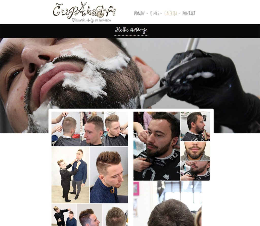 Izdelava in oblikovanje spletne strani za frizerja: cupakabra-frizer.si